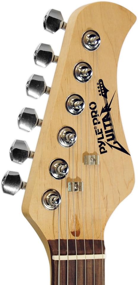 Pyle Pro Full Size Electric Guitar Package w/ Amp, Guitar Bundle, Case & Accessories, Electric Guitar Bundle, Beginner Starter Package, Strap, Tuner, Pick, Ready to Use Out of the Box, Black(PEGKT15B)
