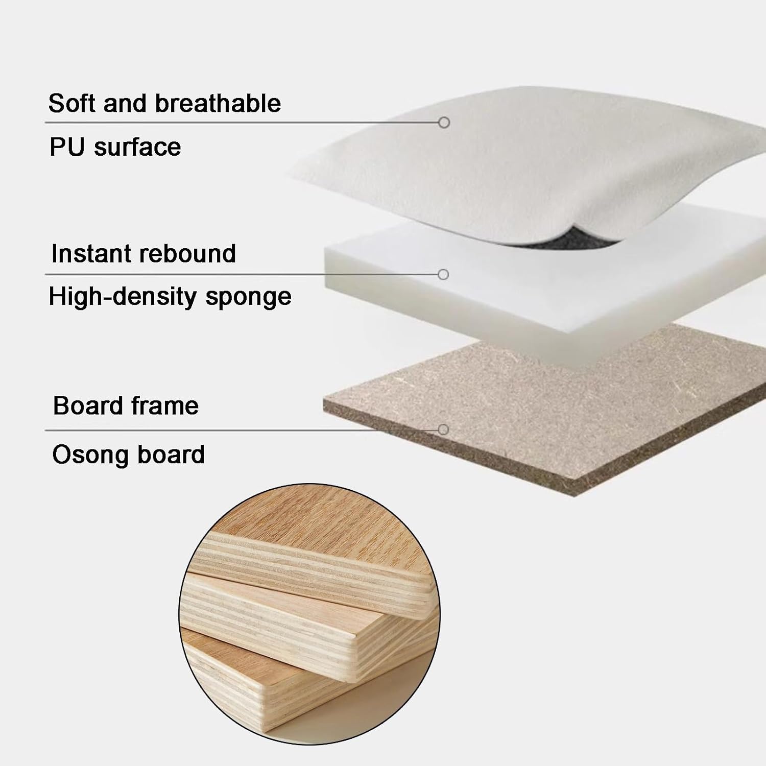 XPLKQXE 3D Ant-i-Collision Wall Padding, Self-Adhesive Headboard Panels, Wall Peel and Stick Headboard, Wall Mount Decorative Soundproof Wall Stickers, 3 Cm Thick(Brown+White,200x50cm)