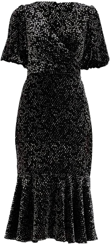 Shoshanna Women's Colette Velevet Dot Burnout Midi Dress