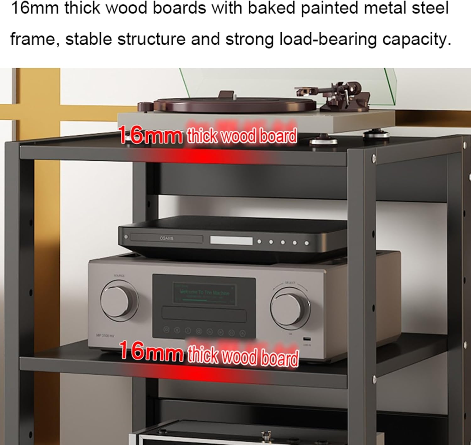 Movable Media Stand Movable Media Cabinet, 3/4-Tier Modern Audio Video Media Stand CD Rack TV Corner Shelf (Size : 4 Tier)