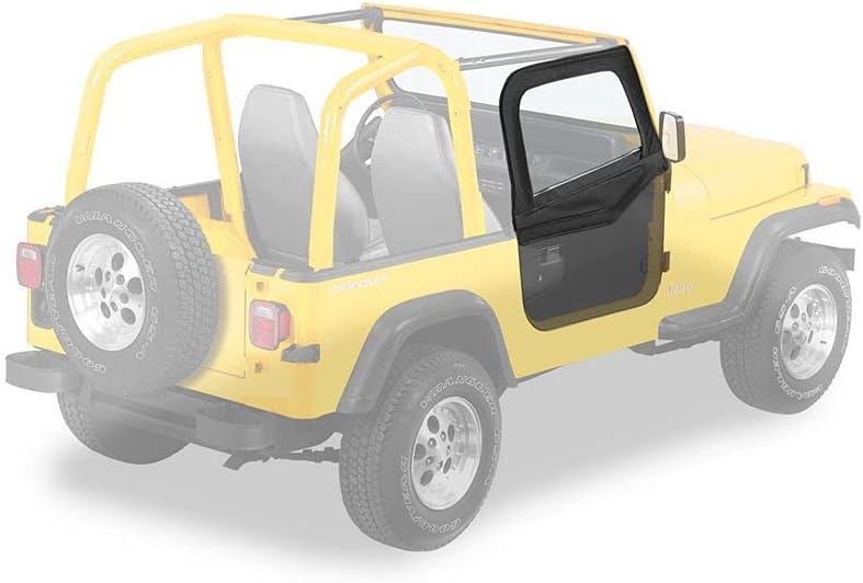 Bestop Upper Fabric Doors - Jeep '88-95 Wrangler YJ (Square Upper Rear Corner, Black Crush)