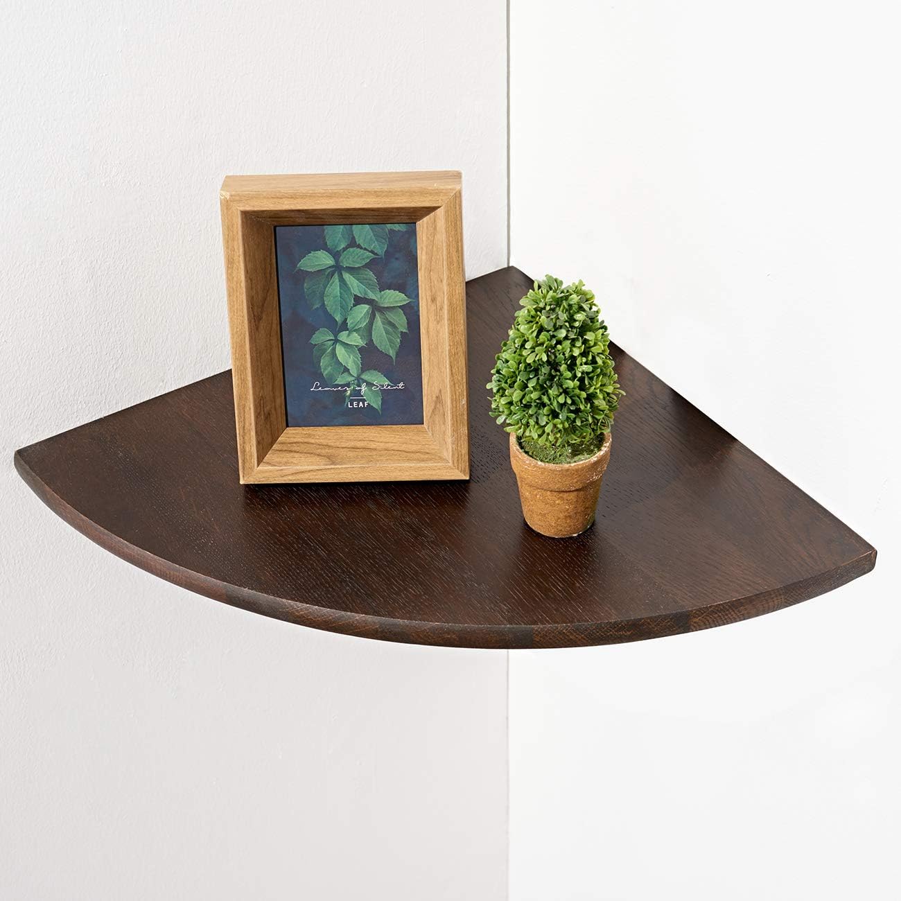 3PCS Corner Shelves Wall Mount Set Round End Floating Speaker Shelf Display Shelf for Small Plant Photo Frame