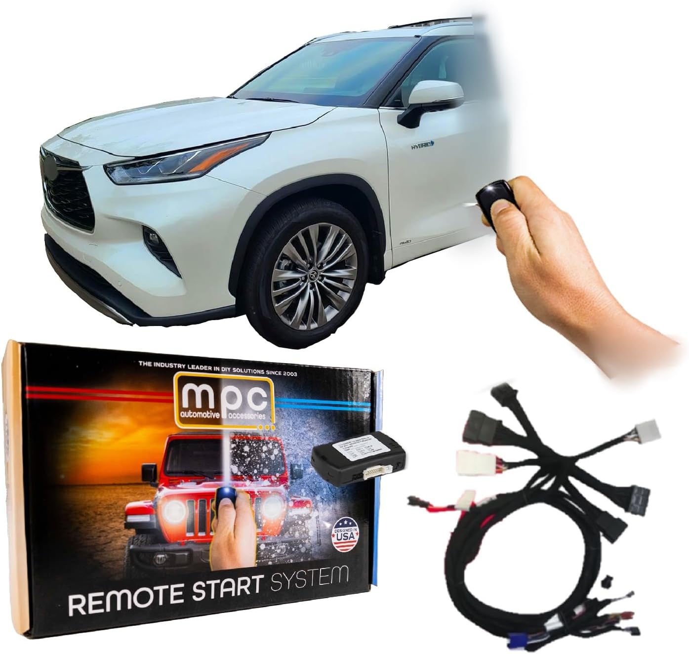 MPC Remote Start Kit Compatible with Toyota Highlander Hybrid 2020-2023 || Semi Plug and Play || Push to Start Only || Lock 3X to Start || USA Tech Support