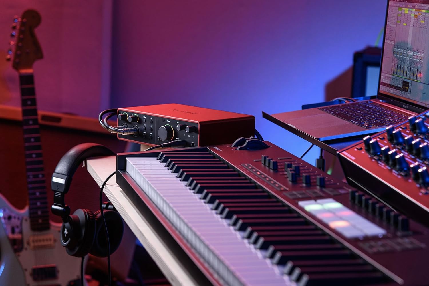 Audiosavings Bundle: Focusrite SCARLETT 16I16 4G 4th Gen 24-bit 192 kHz Audio Recording Interface Bundle with Rockville PRO-M50 SR Headphone+RCM SR Studio/Recording Condenser Microphone (3 Items)