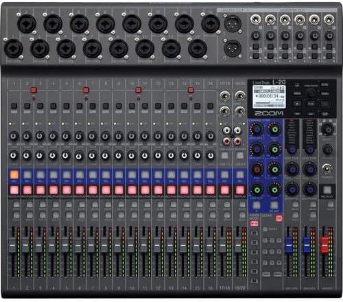 Zoom LiveTrak L-20-20-Input Digital Mixer & Multitrack Recorder + 2x Zoom ZDM-1 Podcast Mic Pack + USB Card Reader, SD/microSD + Xpix Balanced Interconnect, 1/4 inch TRS + Dual RCA Cable + More