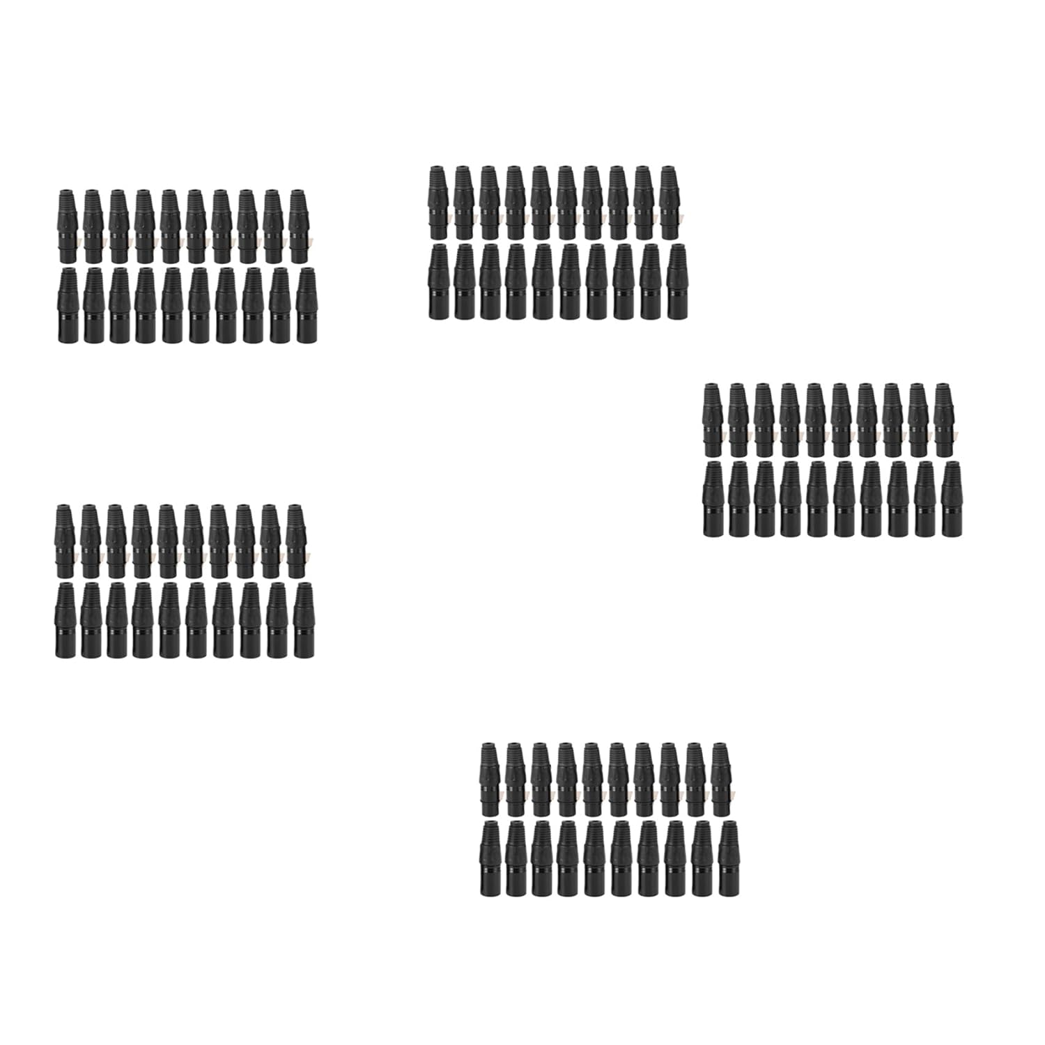 100Pcs 3Pin XLR Male to Female Microphone Extension Microphone Cables Plug Audio Socket Mic Audio Connector Adapter, 750116179