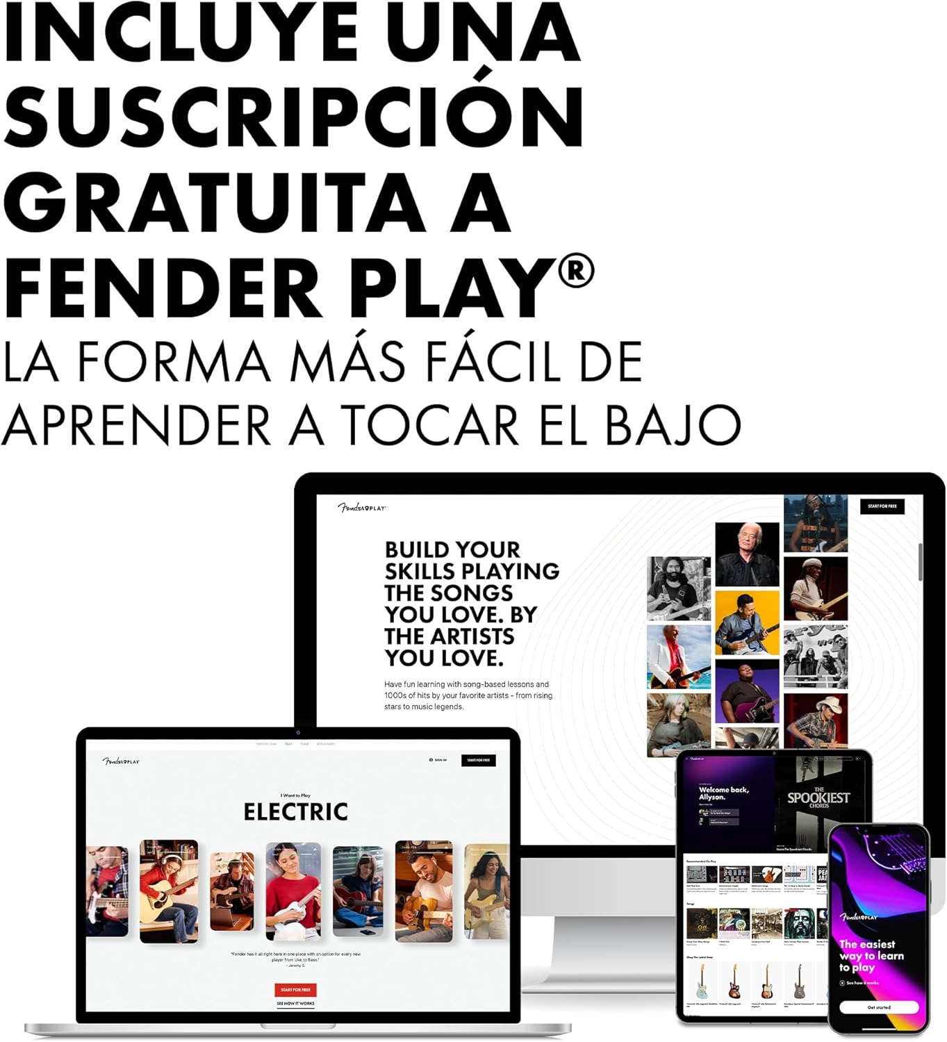 Squier Squier Sonic Bronco Bass, Black, Laurel Fingerboard