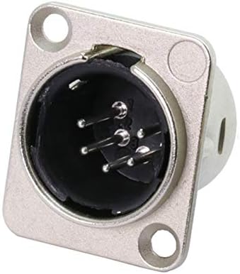 Davitu Electrical Equipments Supplies - 100pcs/lot 5Pin XLR Male/Female Panel Mount XLR Plug Jack Socket Microphone MIC Cable Terminal XLR Chassis Wire Connector - (Color: Male Black)