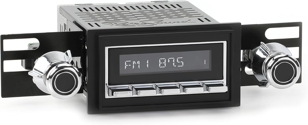 Retro Manufacturing HC-221-55-75 Hermosa Direct-Fit Radio for Classic Vehicle (Chrome Face and Buttons and Black Bezel)
