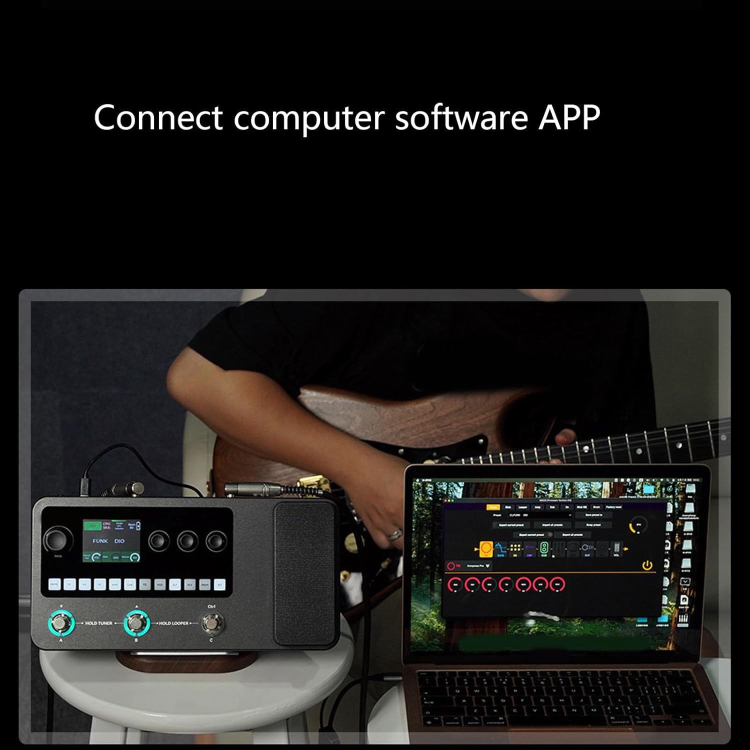 Multi Effects Processor Compact Portable Design with Drum Machine for Electric Bass Guitar Live Studio