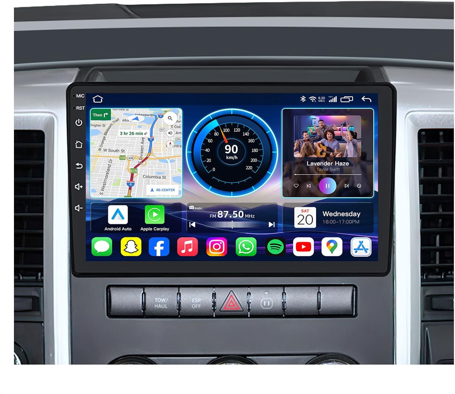 4Core + 64G ROM Car Radio Stereo for Dodge RAM 1500 2500 3500 2009 2010 2011 2012: 10.2