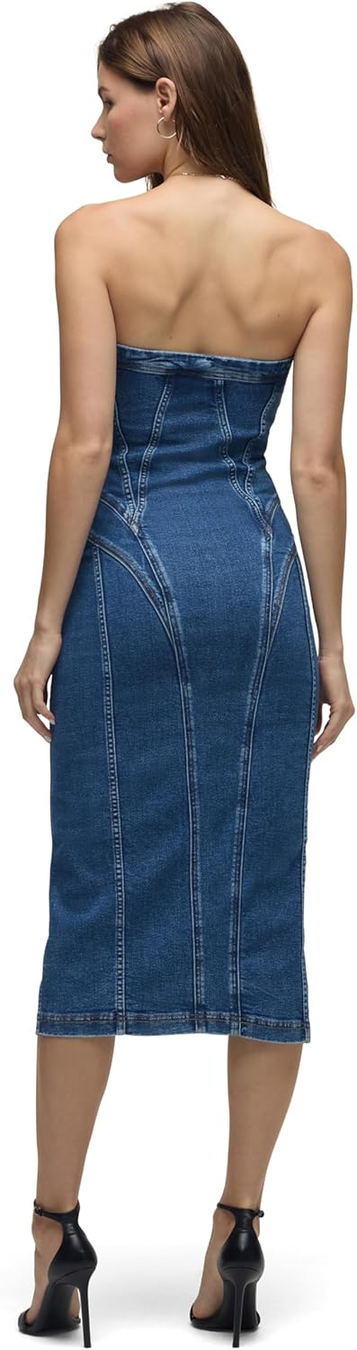 HUDSON Womens Strapless Seamed Midi Dress