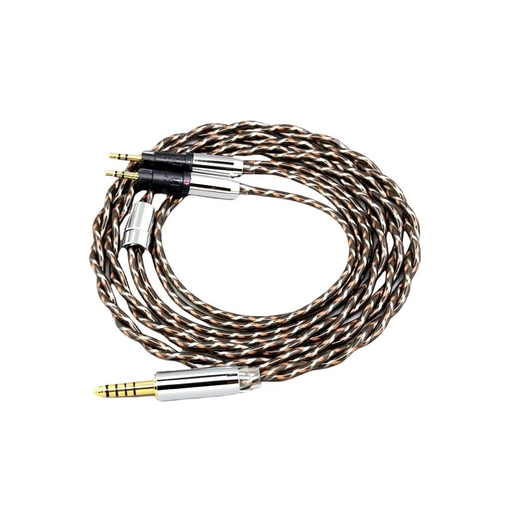 TypeX 25AWG Earphone Cable for ATH-R70X ATH-R70XA Headphone Litz Shielding 7n OCC 8883(XLR 4 Pole Male,5m)