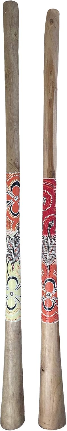 Jive Didgeridoo Instrument Hand Painted Solid Teak Wood Aboriginal Design Percussion Musical Instrument Professional Sound XL Size 52
