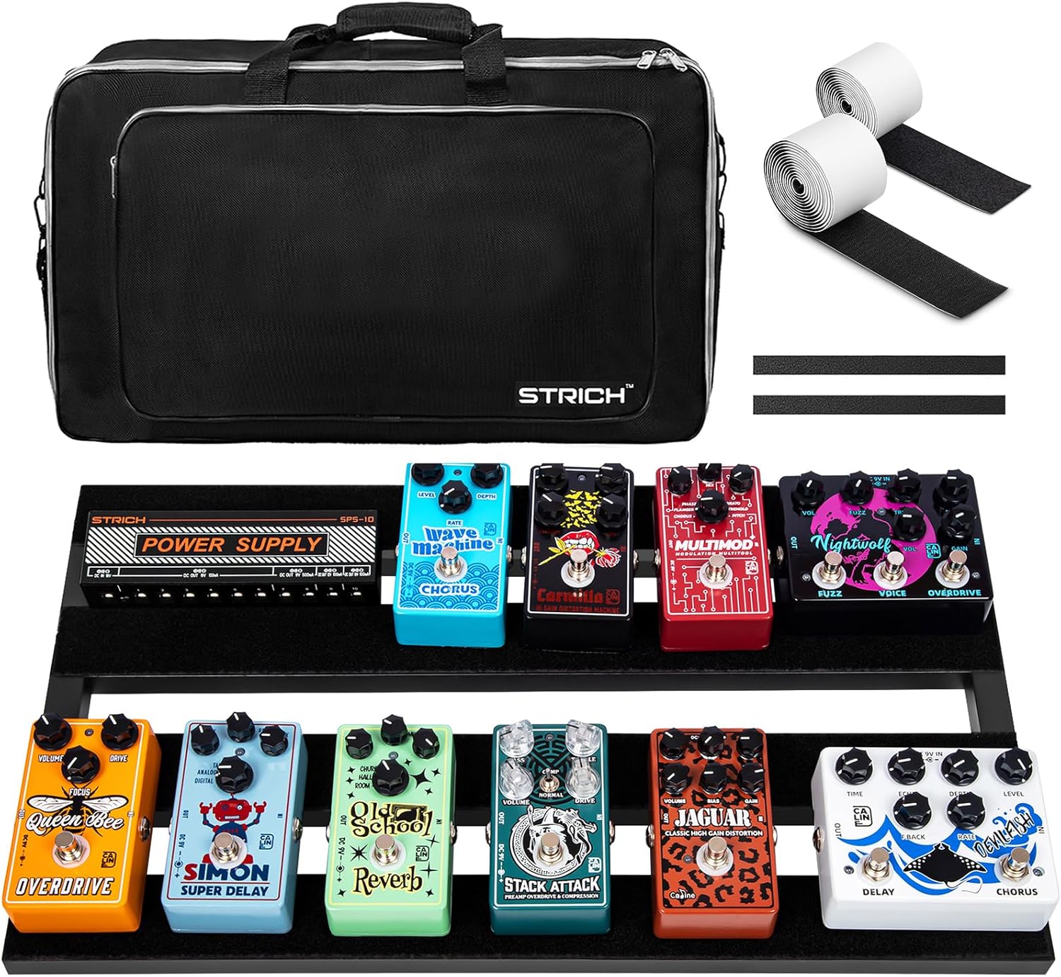 STRICH Guitar Pedal Board Aluminum Alloy 2.65lb Lightweight Effect Pedalboard 22'' x 12.5'' with Carry Bag, STANDARD 22 (Angled)
