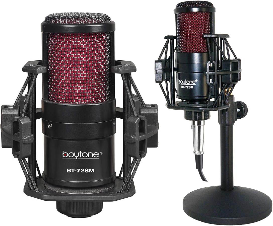 Boytone, Professional Cardioid Studio Recording Mic 25mm Diaphragm USB Microphone Streaming Vocal Recording, Podcasting Condenser Microphone for PC and Mac, Quality Sound (BT-72SM)