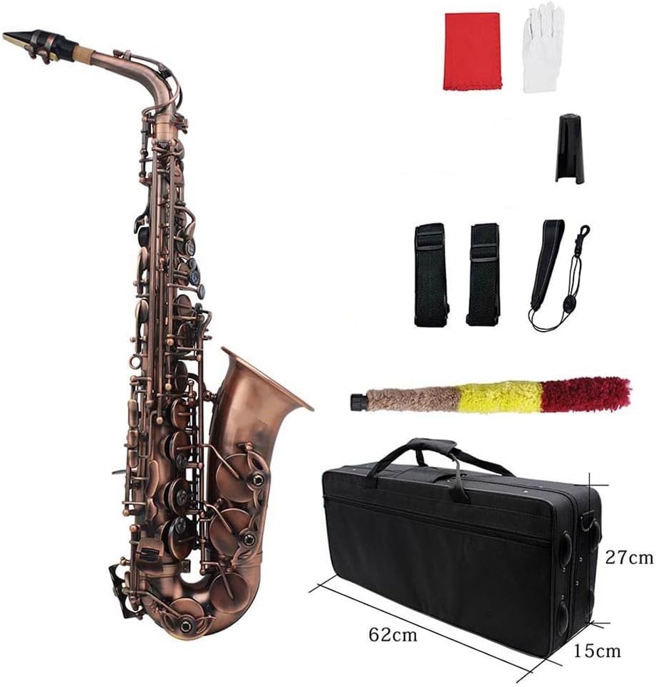 Professional EB Alto Saxophone Brass E Flat Sax Musical Woodwind Instrument with Accessories