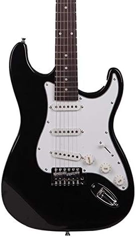 Music Lover GST Rosewood Fingerboard Electric GuitarBagShoulder Strap Pick Whammy Bar Cord Wrench Tool Black & White 3-7 Days Delivery