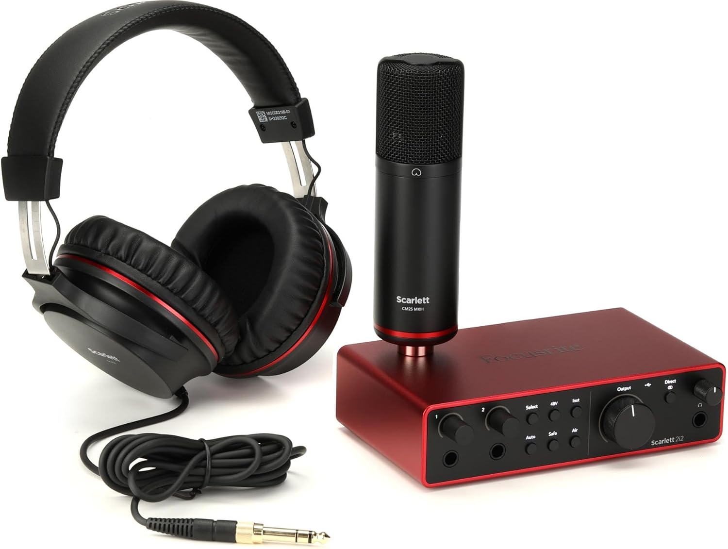 Focusrite Scarlett 2i2 Studio 4th Gen USB Audio Interface Bundle for the Songwriter with Condenser Microphone and Headphones for Recording, Streaming, and Podcasting