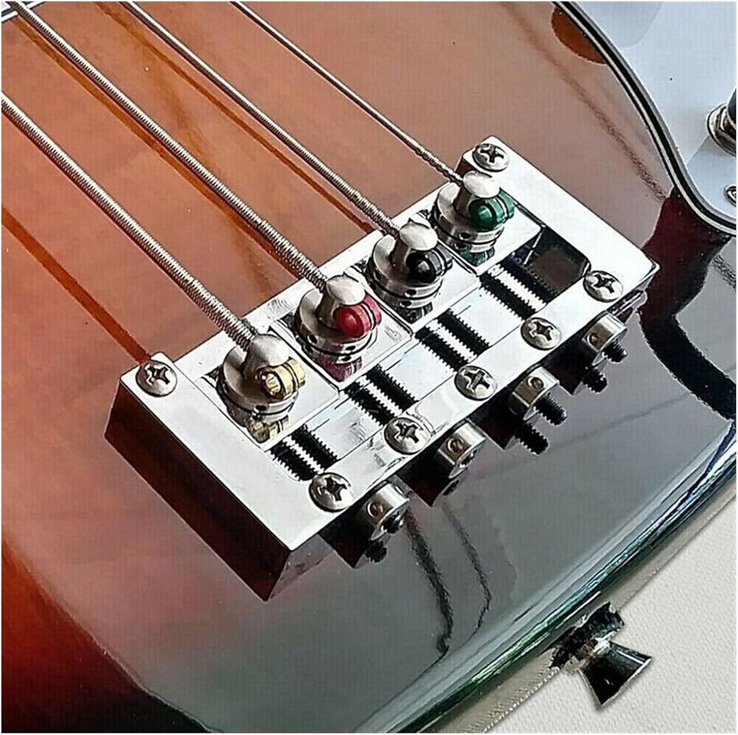 Black Saddle-Less 4 String Bass Bridge Electric Guitar Bridge