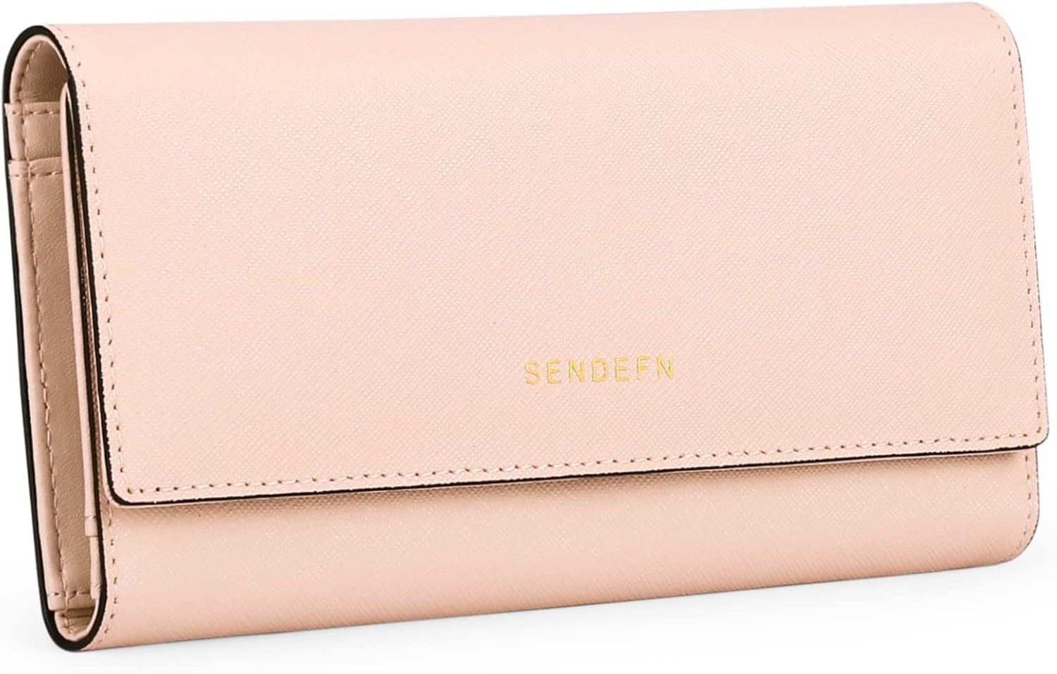 Leather Women Wallet Blocking Zipper Around Phone Holder Clutch Wristlet Large Capacity