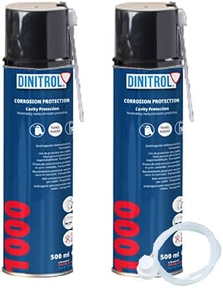 DINITROL 1000 CLEAR CAVITY WAX 2 x 500ml + Extension Nozzle
