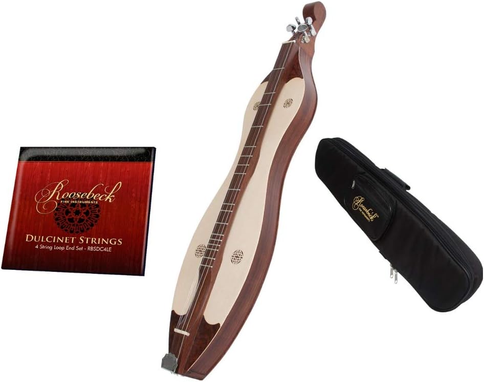 Dulcimer Package Includes:Dulcimer 4-String Vaulted Knotwork + Gig Bag Case + 4 String Replacement Set