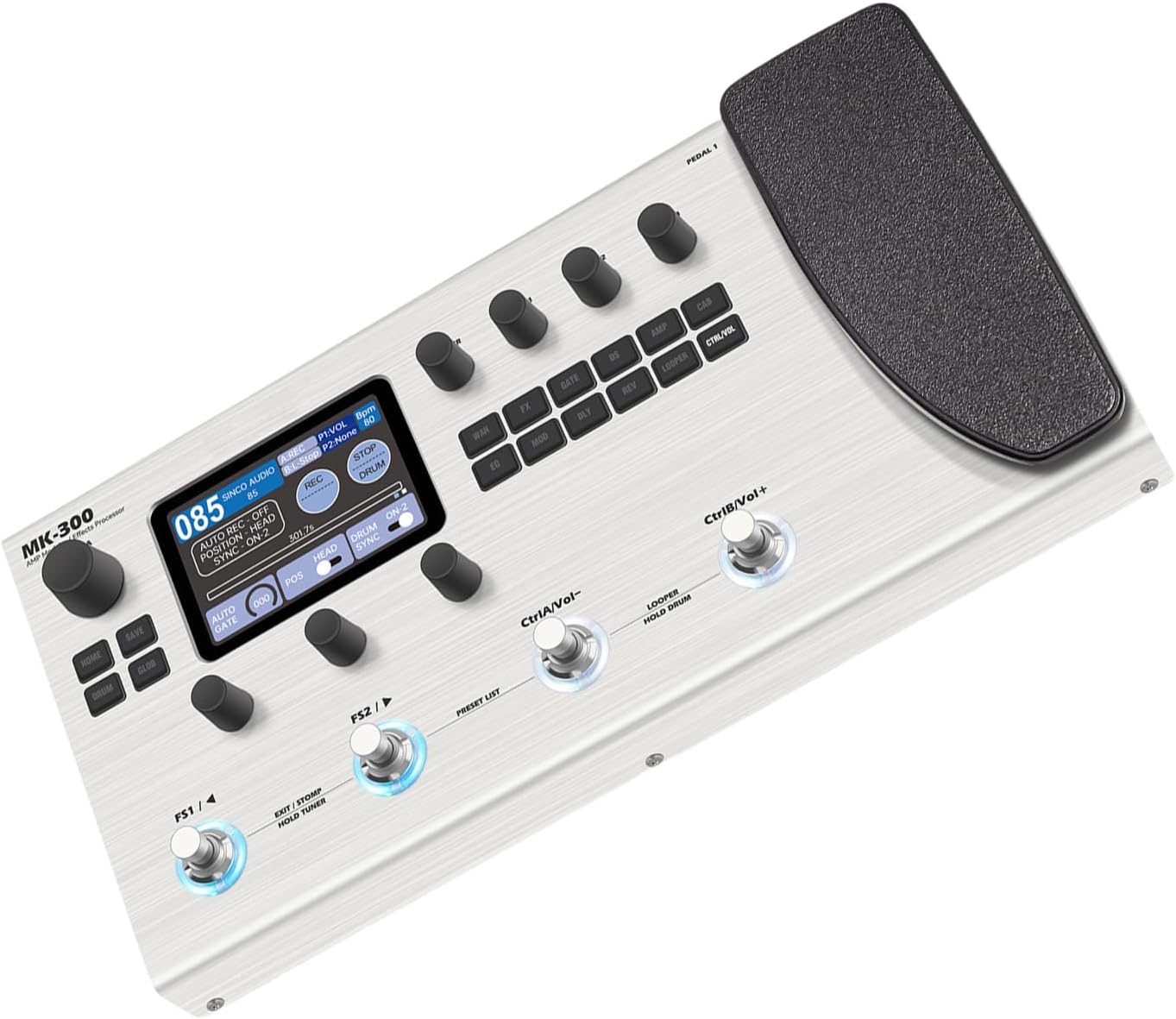 1 Set MK300 Multi Effect Guitar Unit 120 Amp Models 5000mAh Rechargeable Battery 3.5