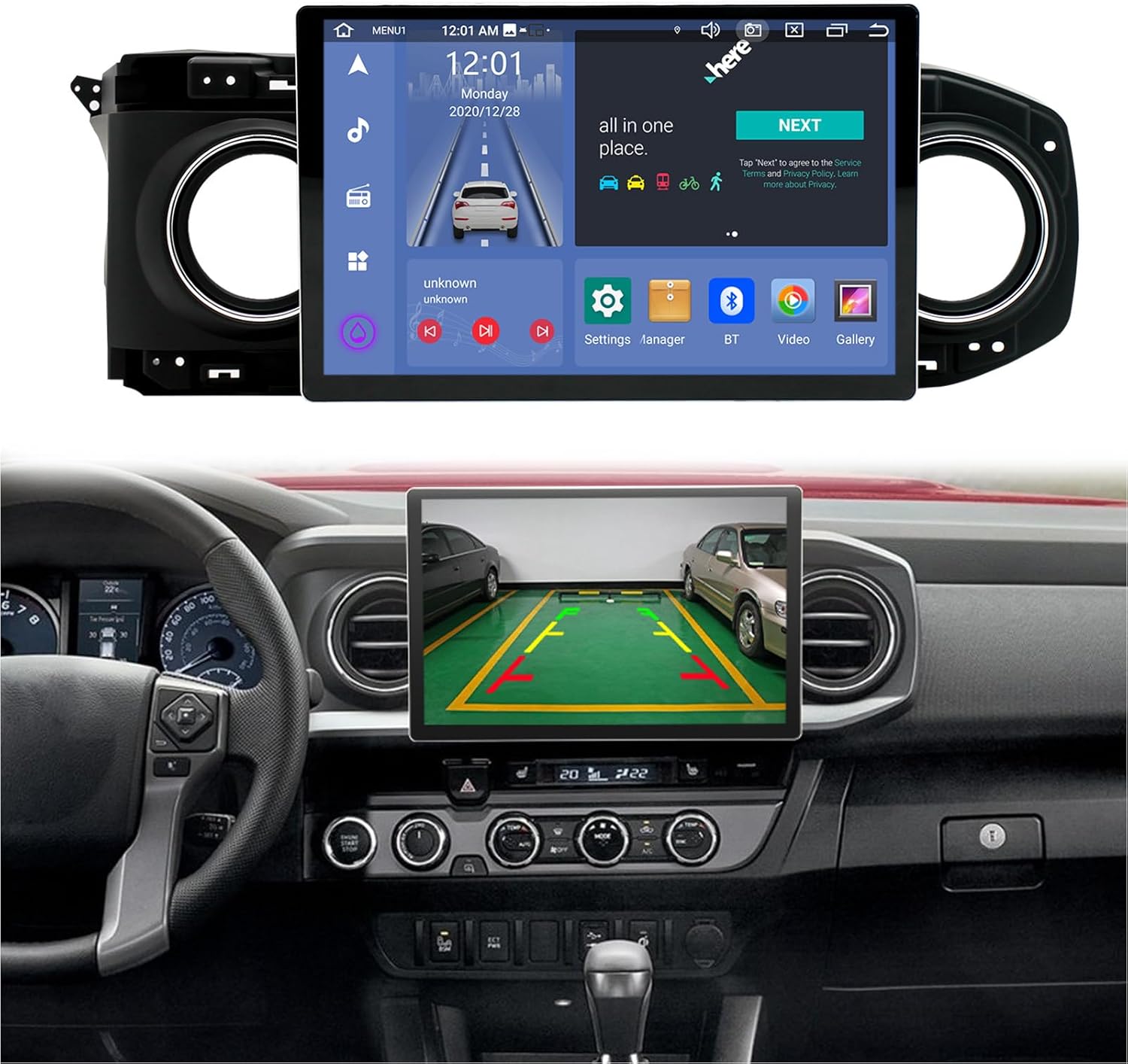 13.3” Android 10 Car Stereo for Toyota Tacoma 2016–2022, Touch Screen GPS Navigation with Wireless CarPlay, Android Auto, Mirror Link, DSP and Backup Camera(Size:8+256)