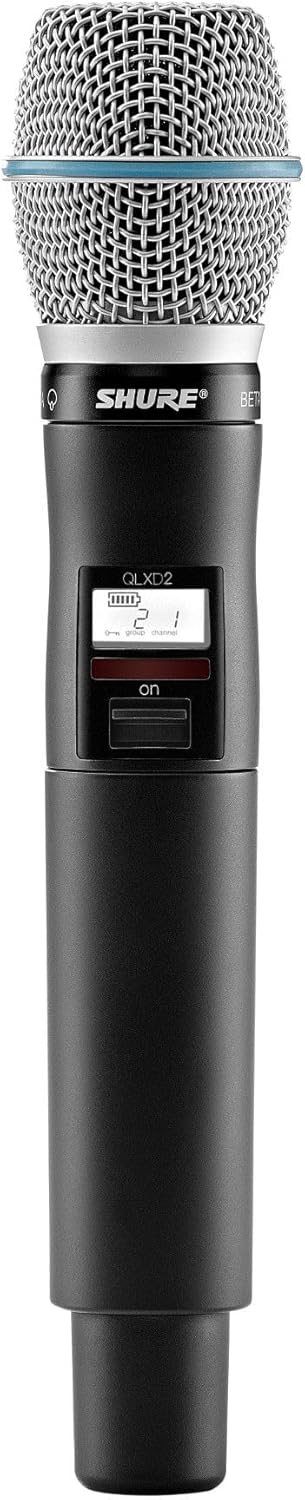 Shure QLXD2/B87A Handheld Transmitter with BETA 87A Vocal Mic Capsule - for use with QLX-D Digital Wireless Microphone Systems, Receiver Sold Separately | G50 Band (QLXD2/B87A=-G50)
