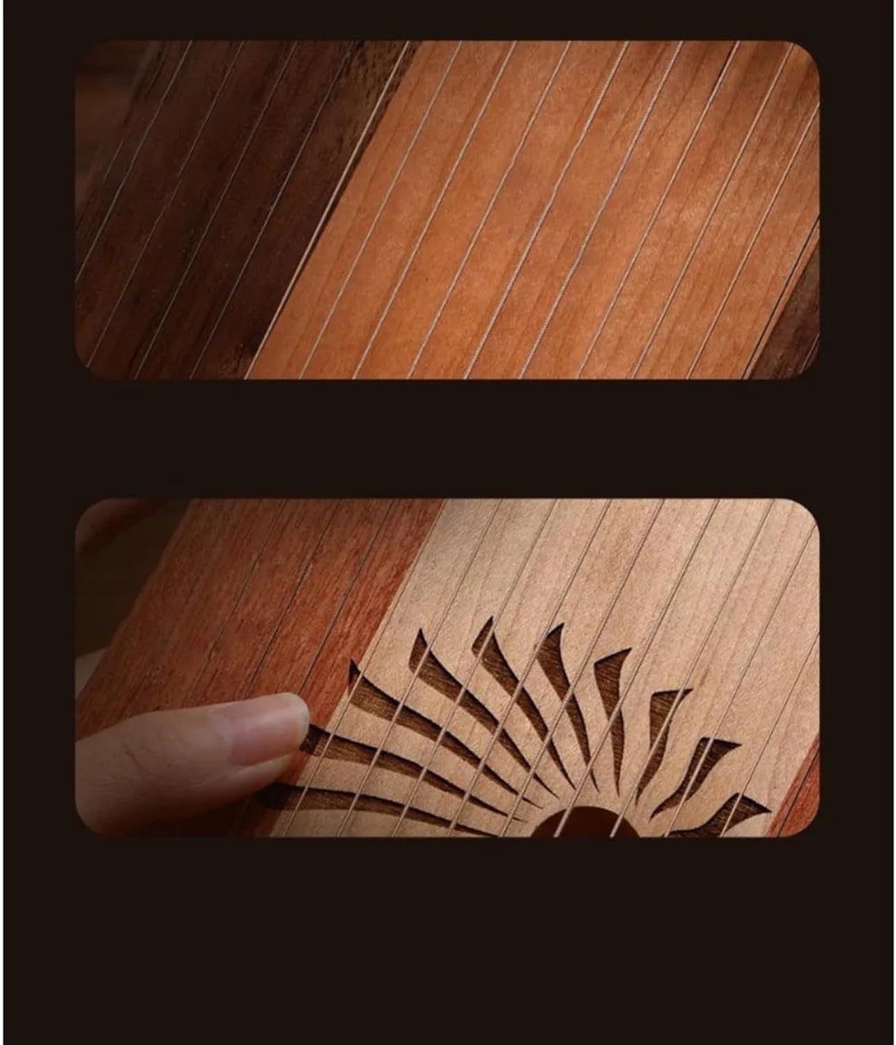 Lyre Harp Set Fingerplay Lyre Harp 17 31 String Portable Small Finger Harp Beginner Harps Professional Musical Instruments(31 B)