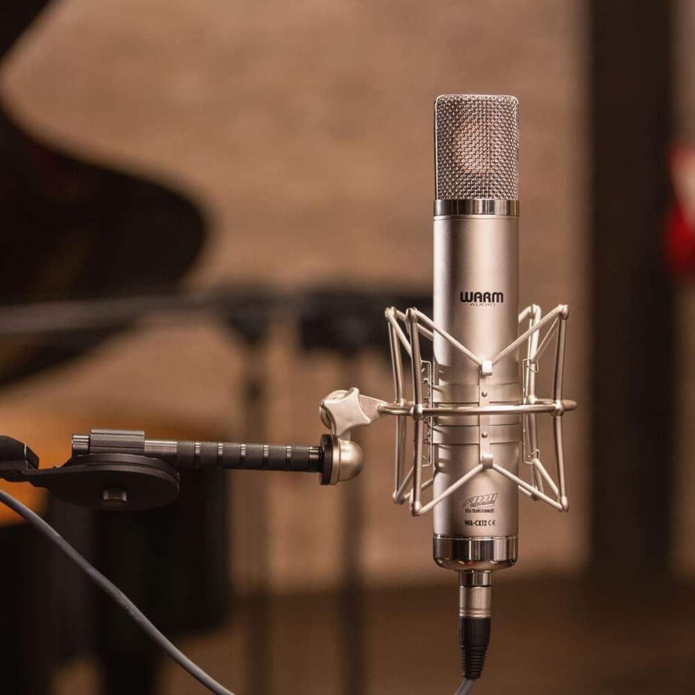 Warm Audio WA-CX12 Large-Diaphragm 9-Pattern Tube Condenser Microphone Bundle with Auray MS-5230F Tripod Mic Stand with Fixed Boom