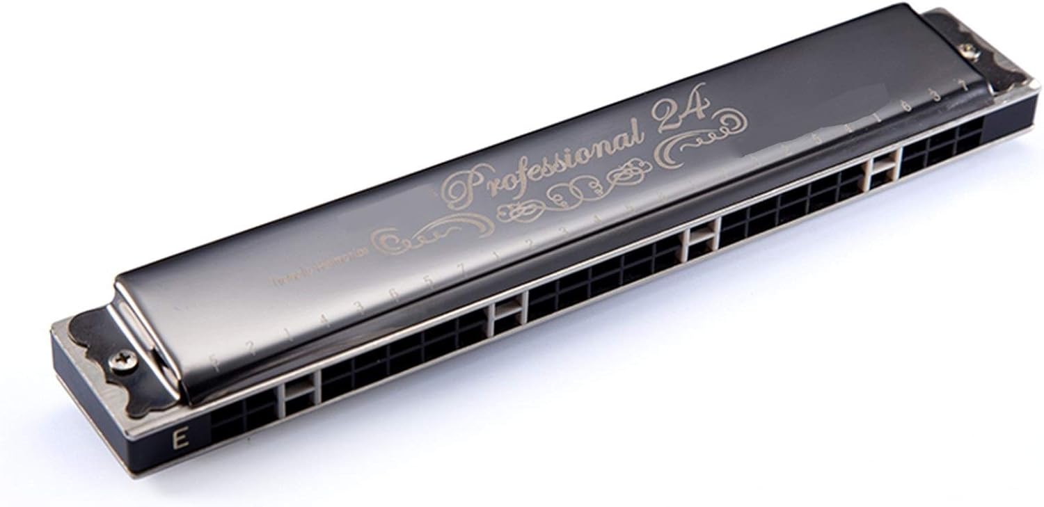 Harmonica Woodwind Instrument Mouth Organ Tremolo Harmonica 24-Holes Key of C for Beginners (Color : Key of F)