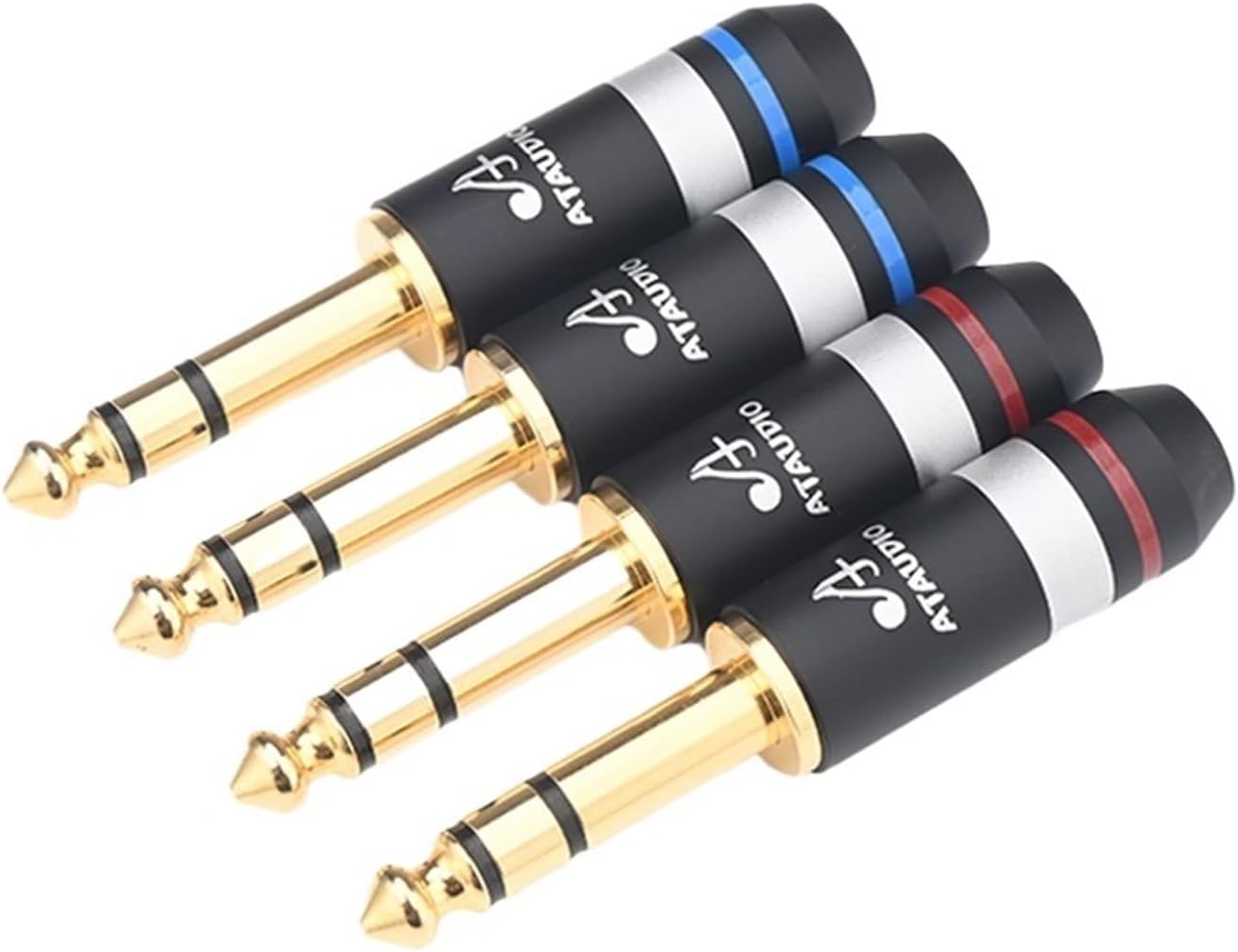 4PCS 6.5mm Plug Balanced Professional Power Amplifier Audio Plug for 6.5 TRS Jack Connector Guitar Microphone