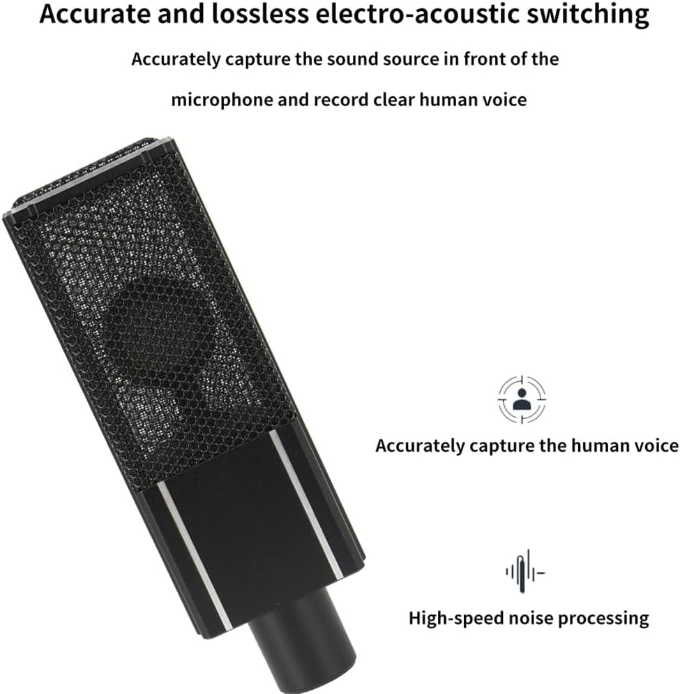 G65 Wired Condenser Microphone Home Desktop Computer Singing Recording Game Network Broadcasting Equipment (A 50mmx150mmx30mm)