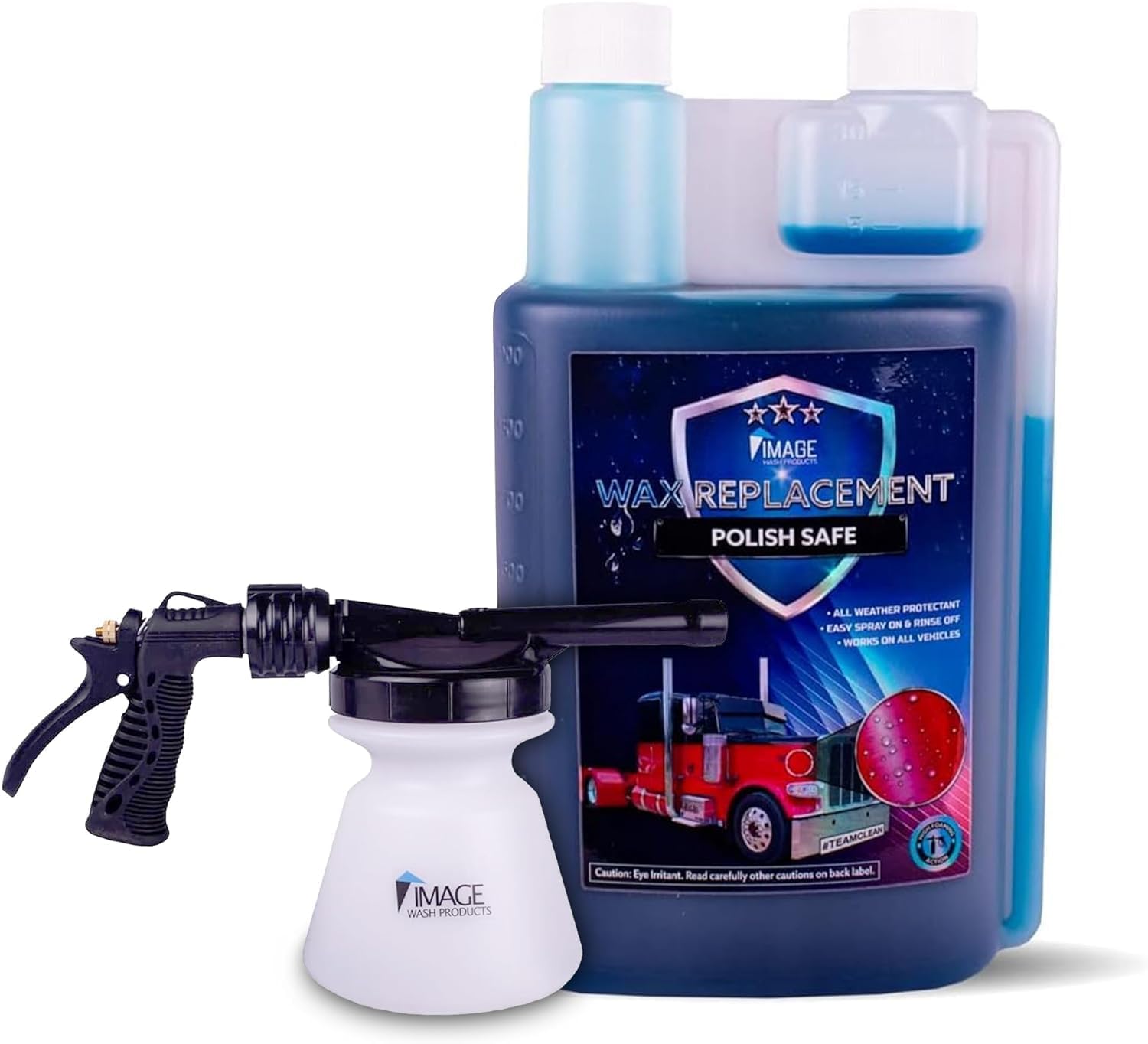 Image Wash Products Wax Replacement (Foamable) - Protectant for Any Size Vehicle. Foam On/Rinse Off (32 Fl Oz + GHFC)