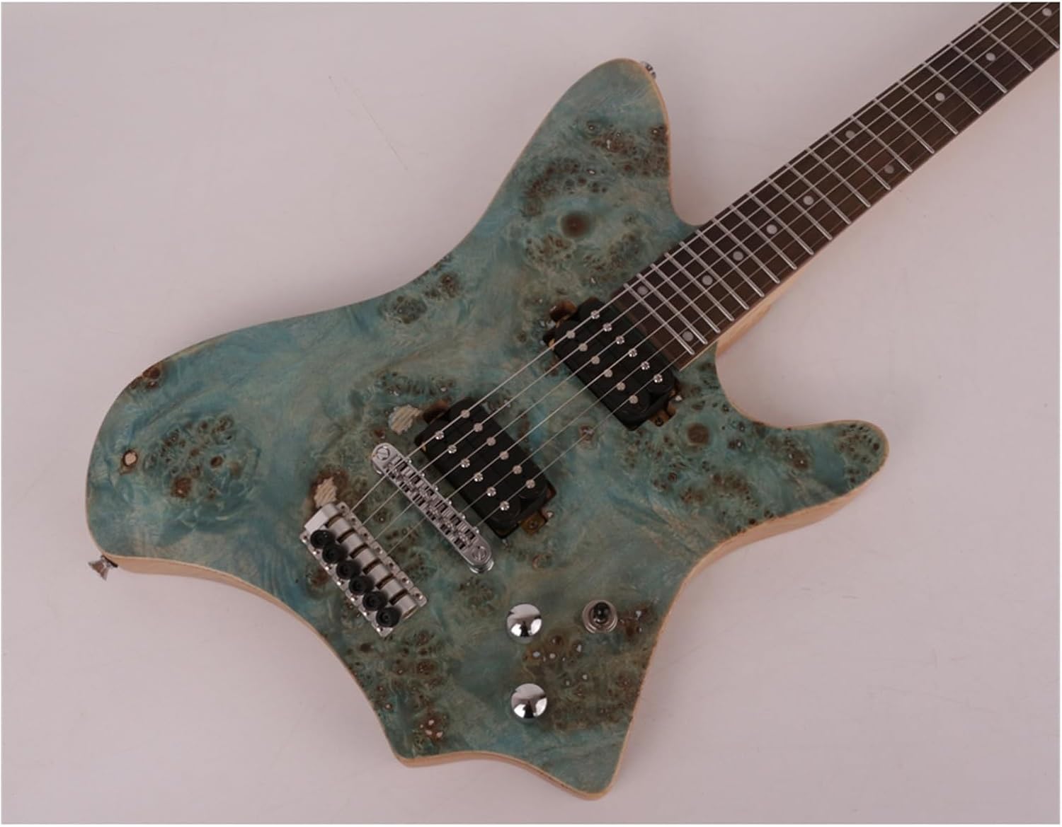 VENEKA Headless Electric Guitar Maple/Mahogany Neck Rosewood Fingerboard Headless Travel Portable Electric Guitar (Color : 01)