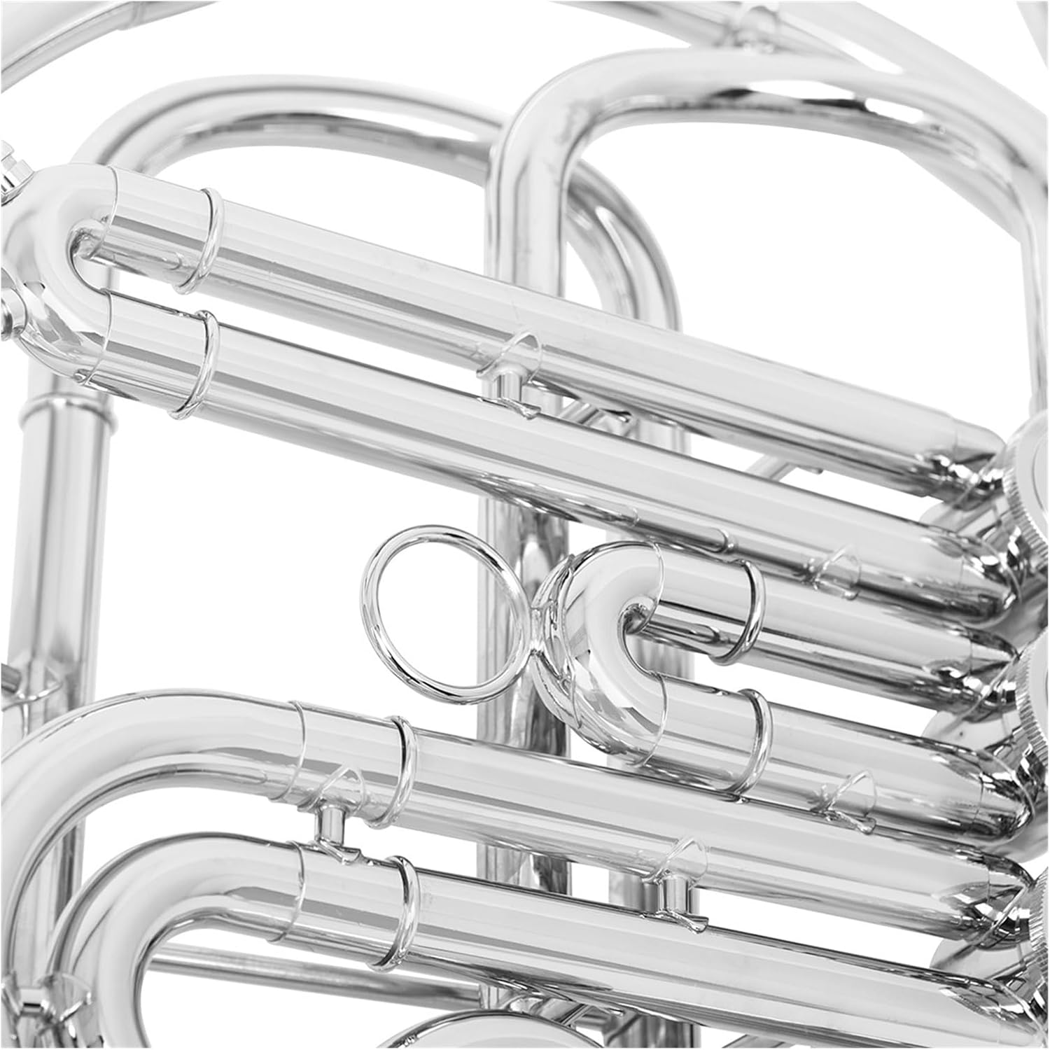 Nickel plated B flat French horn flat 3 keys single row beginner instrument