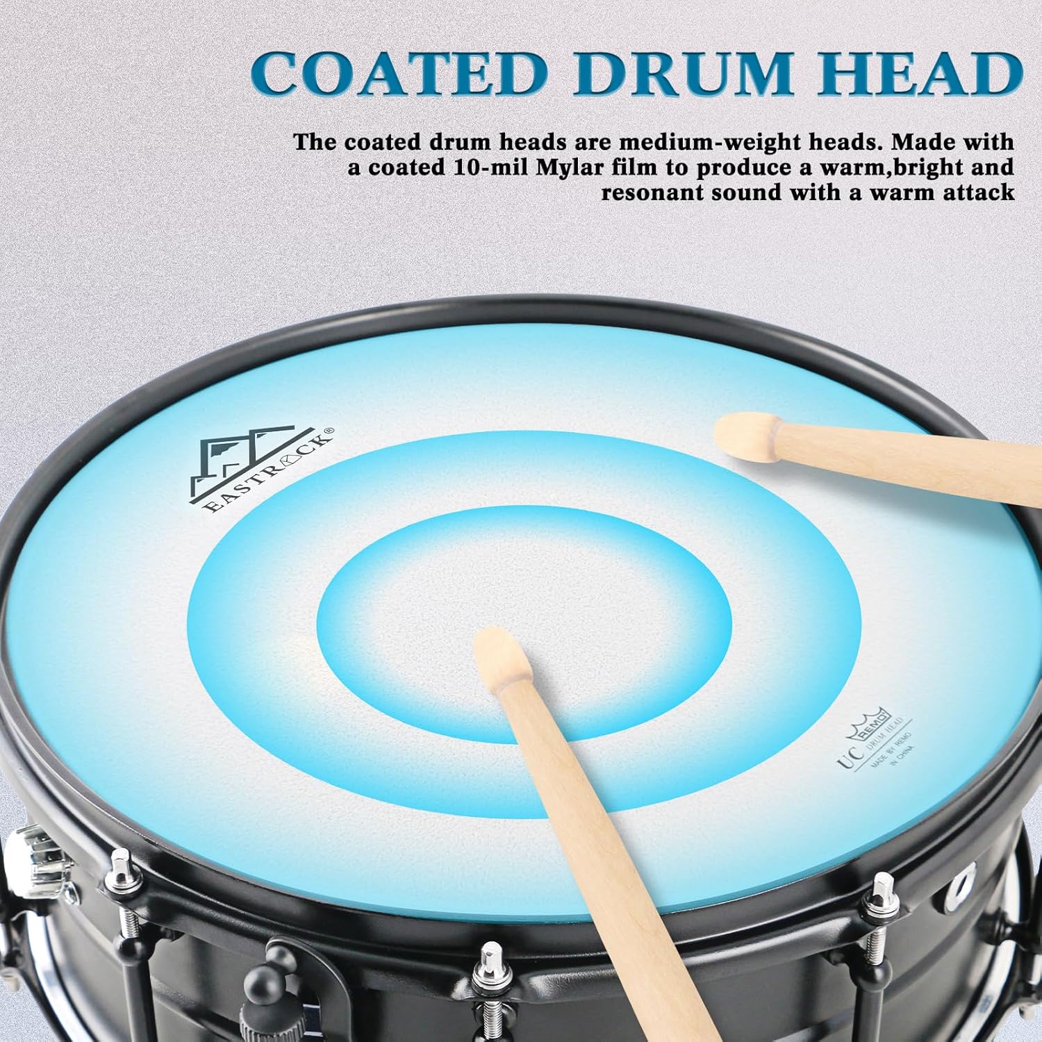 EASTROCK Snare Drum 14 X5.5 Inches Black Matte Finish Professional Snares for Drummer, Adult, Advanced Drum Set Snare Drums (Black)