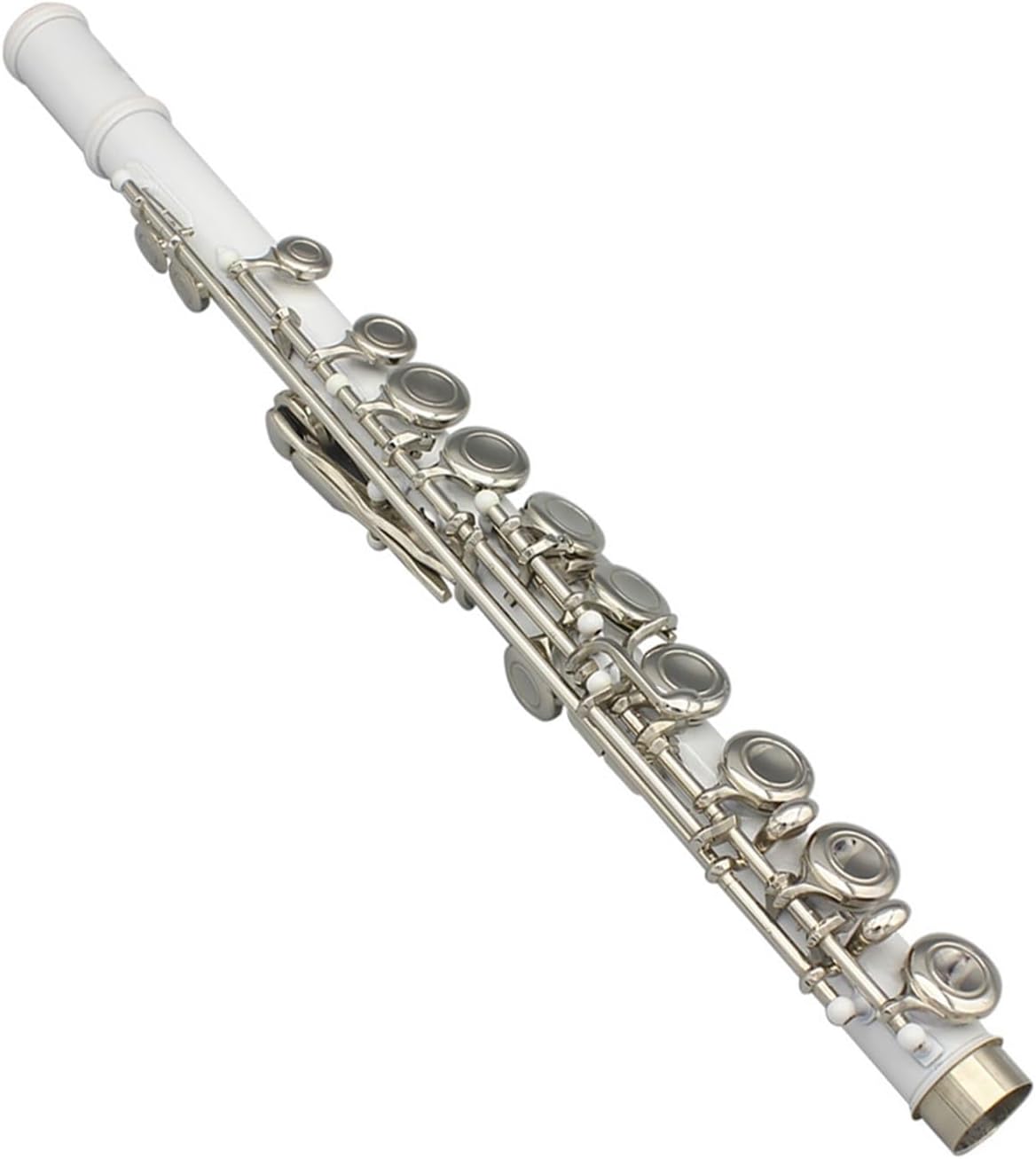 Flute White 16 Holes C Tone Flute with E Key Woodwind Instrument Closed Key Cupronickel Tube Flute with Box Flutes Musical Instruments