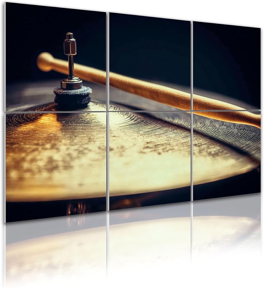 6 Pack Art Acoustic Panels Drum stick cymbal detail Sound Absorbing Panel 48
