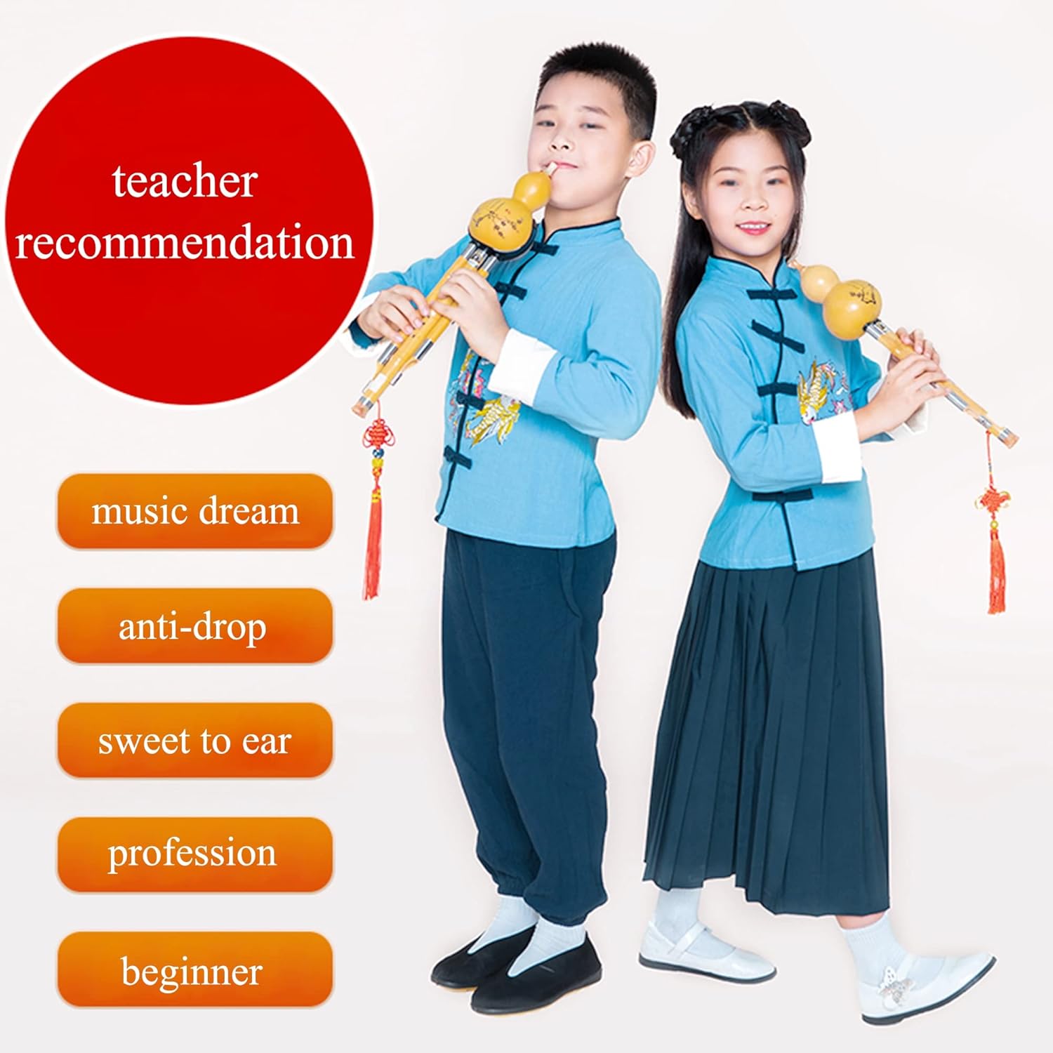 Hulusi Cucurbit Flute Anti Fall, Professional Can Be Split, Gourd Flute for Beginners，Easy to Learn Cucurbit Flute Ethnic Musical Instruments，Natural Purple Bamboo Woodwind