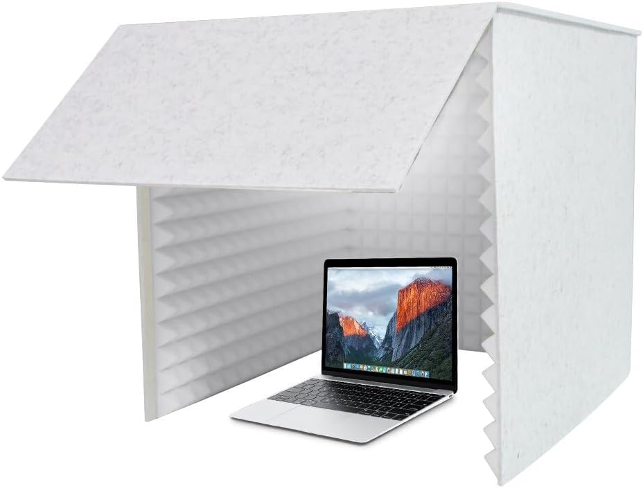 Foldable Recording Booth with High-Density Foam, Small Music Recording Studio for Home Studio, Recording Shield, Soundproof for Recording, Working, Live Streamer, Podcasting (Grey)
