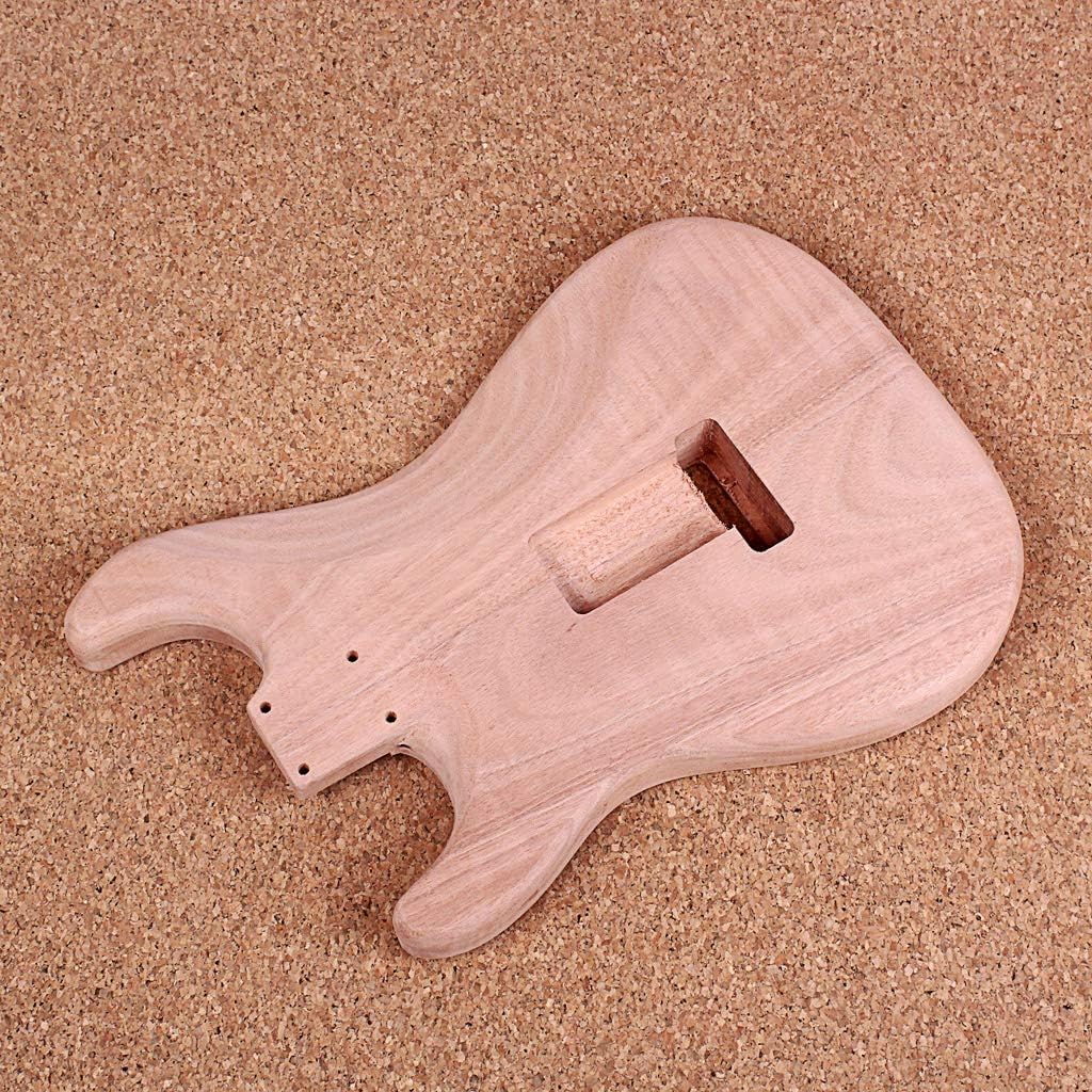Alnicov Unfinished Electric Guitar Body for Fender Stratocaster ST Guitar DIY Accessory Red Walnut Wood