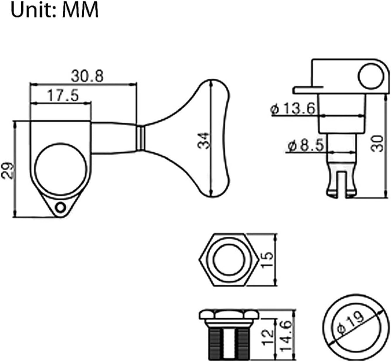 for 4 String Precision Bass 4 in Line Sealed Electric Bass Tuners Machine Heads Tuning Keys Pegs Set Guitar Machine Head Tuners