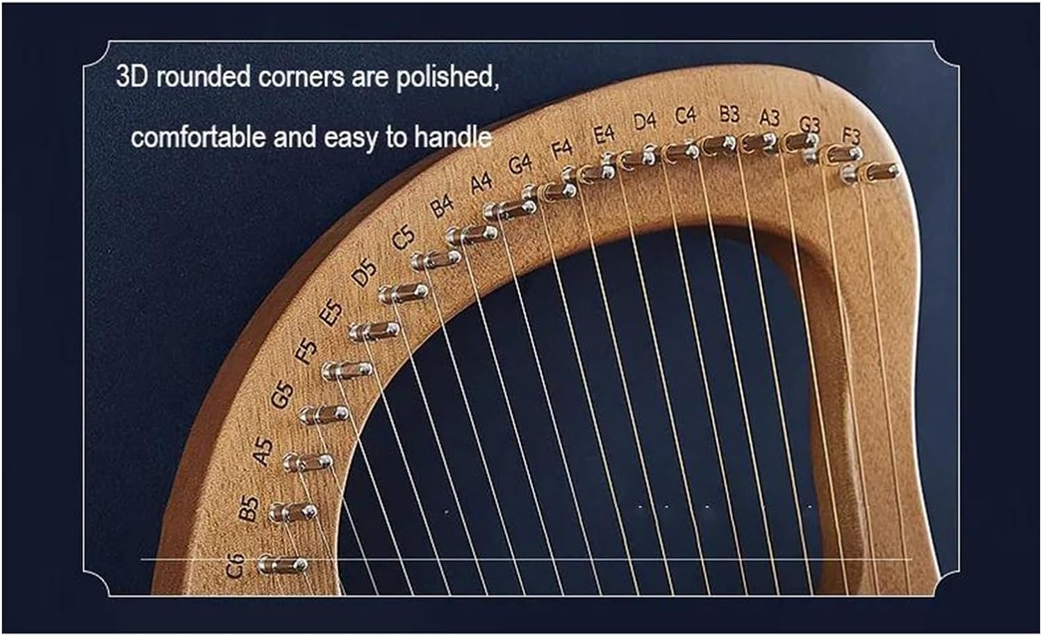 Lyre Harp Set 16/19/21/24 Strings Harp Wooden Mahogany Musical Instrument Lyre Harp With Tuning Wrench Spare Strings(21 Wood 2)