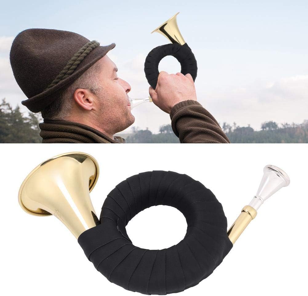 Brass Bb Horn With Velvet Bag, Bracket, Clean Cloth - Pocket French Horn