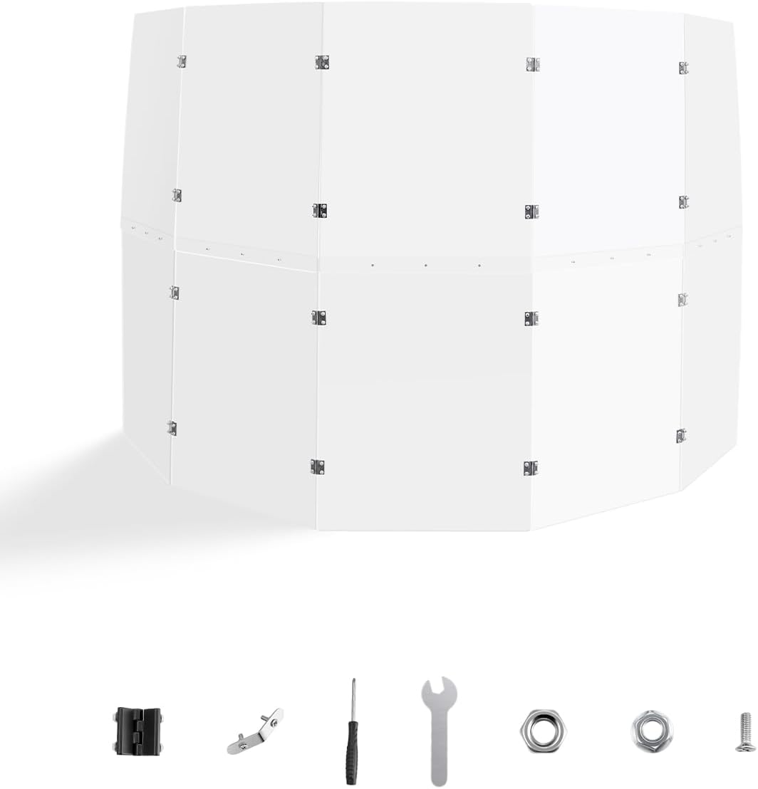 VEVOR 5 Panel 2 ft x 5 ft Portable Acrylic Drum Shield with Zinc Alloy Hinges for Church Concert Halls Music Festivals, Drum Sound Barrier Suitable for Practice Performance