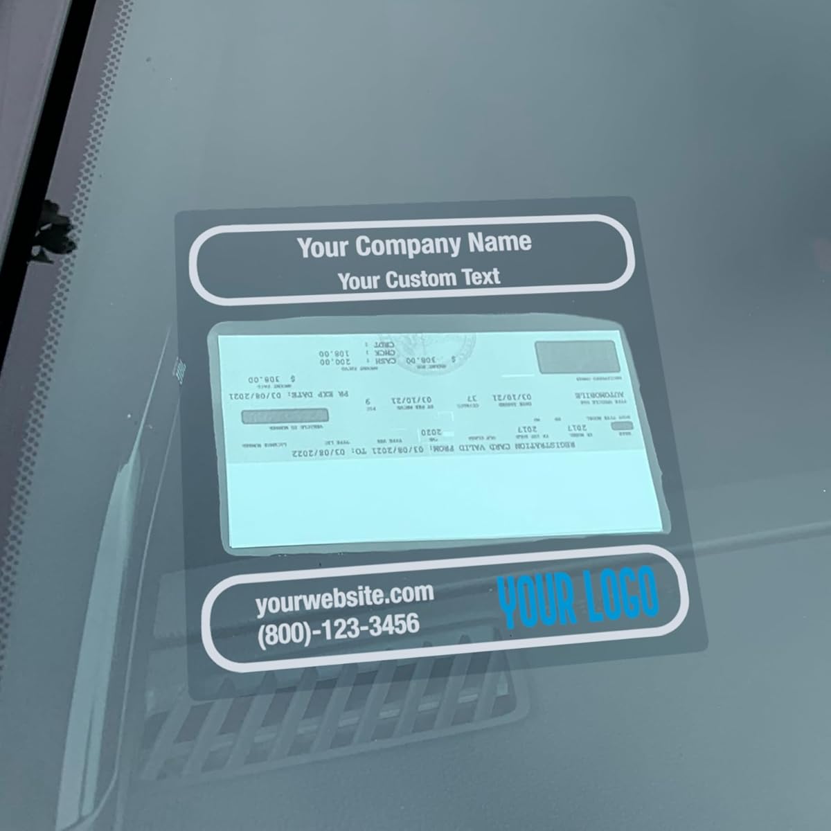 Custom Car Dealer Document Protector, Static Cling Window Form Hanger, Buyer Guide, Customize with Your Logo, 100 pcs