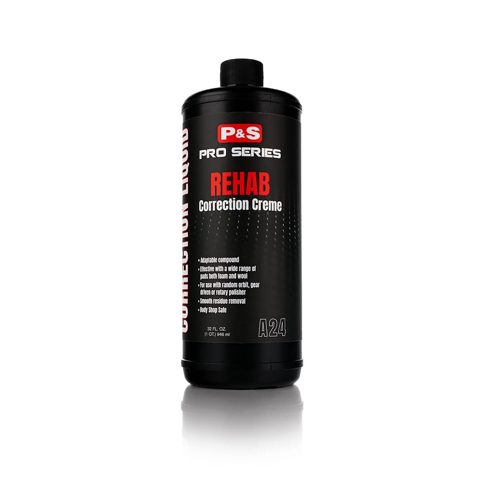 P & S PROFESSIONAL DETAIL PRODUCTS - Rehab Paint Correction Creme - Safe for All Paint Types and Pad Compounds - Easy-to-Use Formula Works at Any Buffing or Polishing Stage - 1 Quart